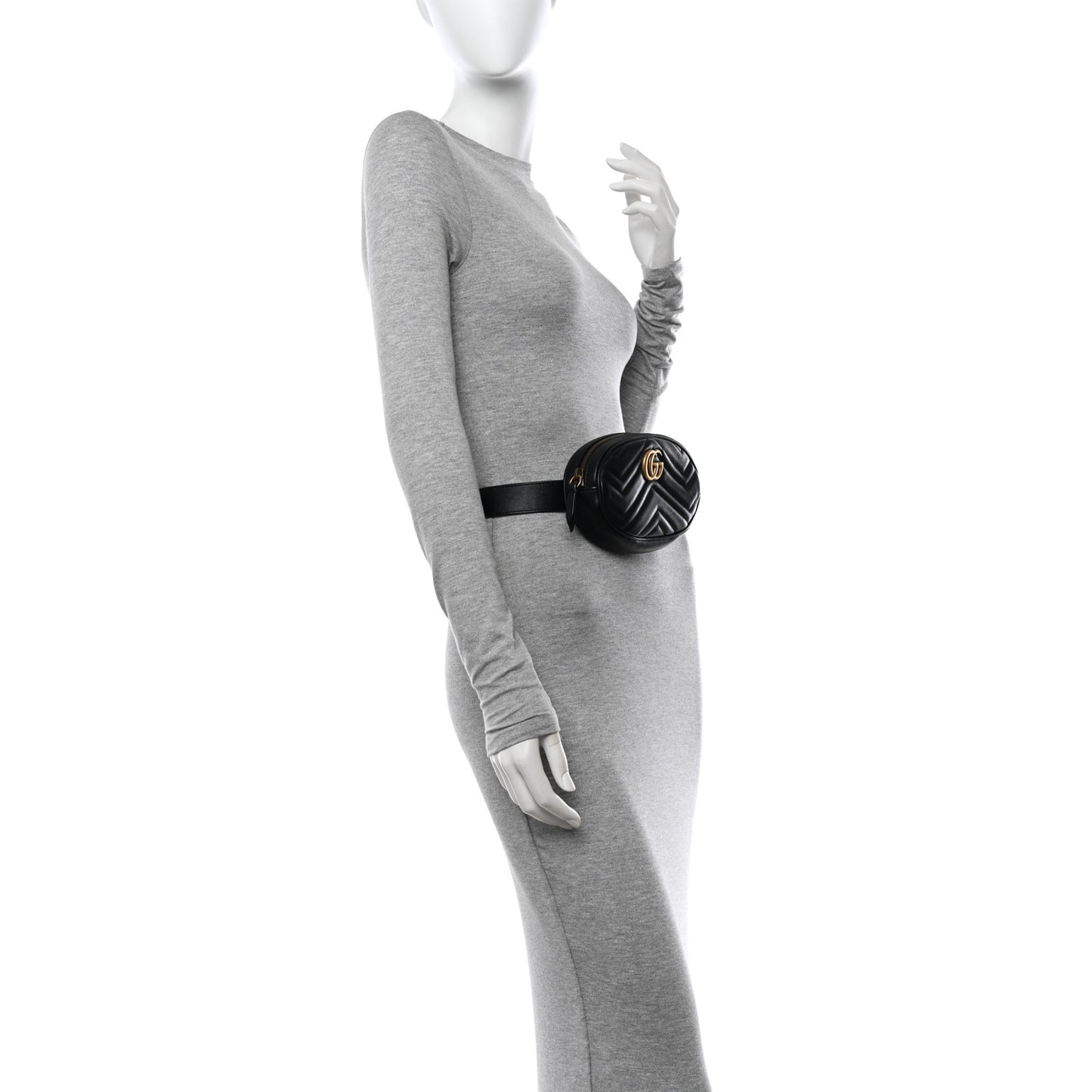 Calfskin Matelasse GG Marmont Belt Bag 85 34 Black