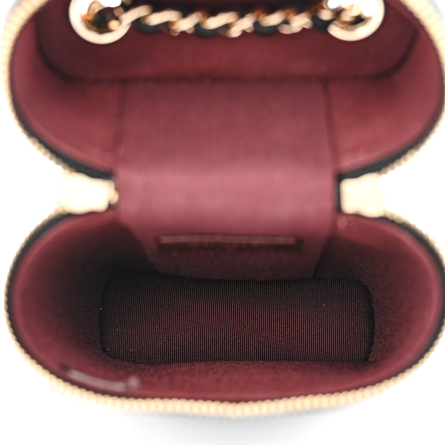 Caviar Quilted Phone Holder With Chain Black
