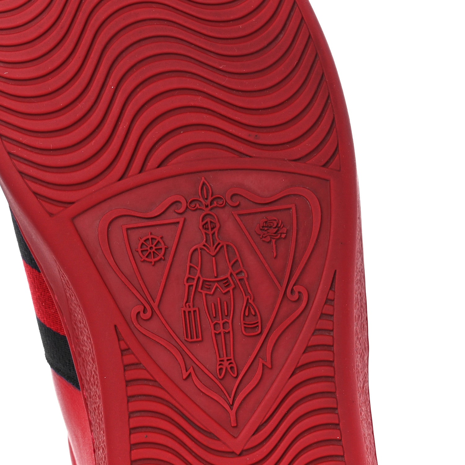 Gucci Miro Soft Calfskin Laminated Ayers Web Bee Embroidered Mens Ace Sneakers 12 Hibiscus Red Red Flame Notte 6 of 10