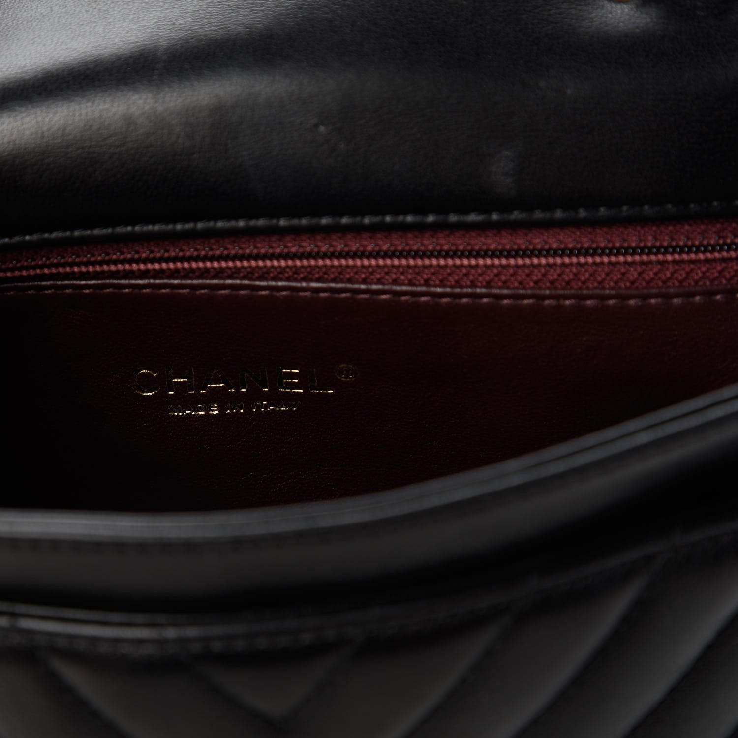 Chanel Lambskin Chevron Quilted Mini Rectangular Flap Black 8 of 10