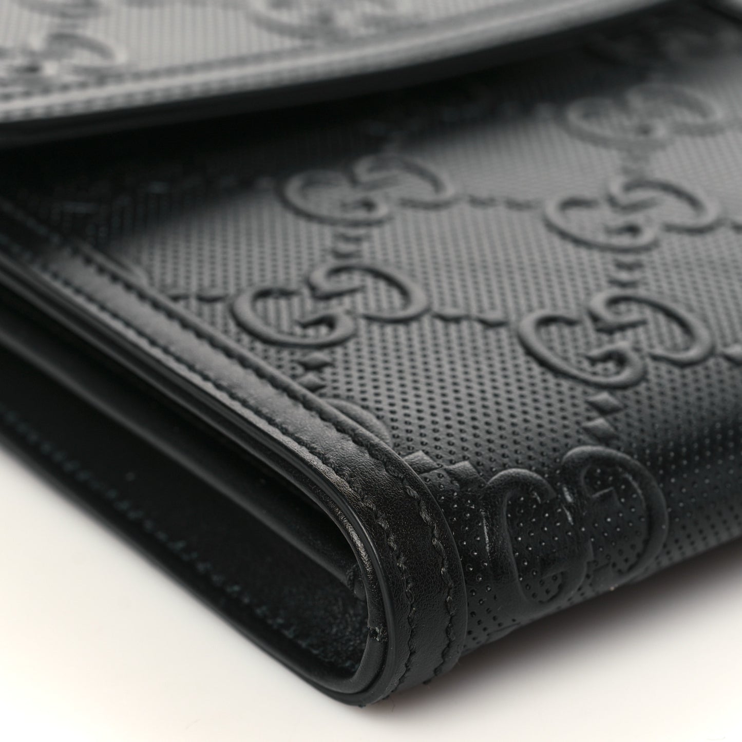 Calfskin GG Tennis Embossed Messenger Bag Black