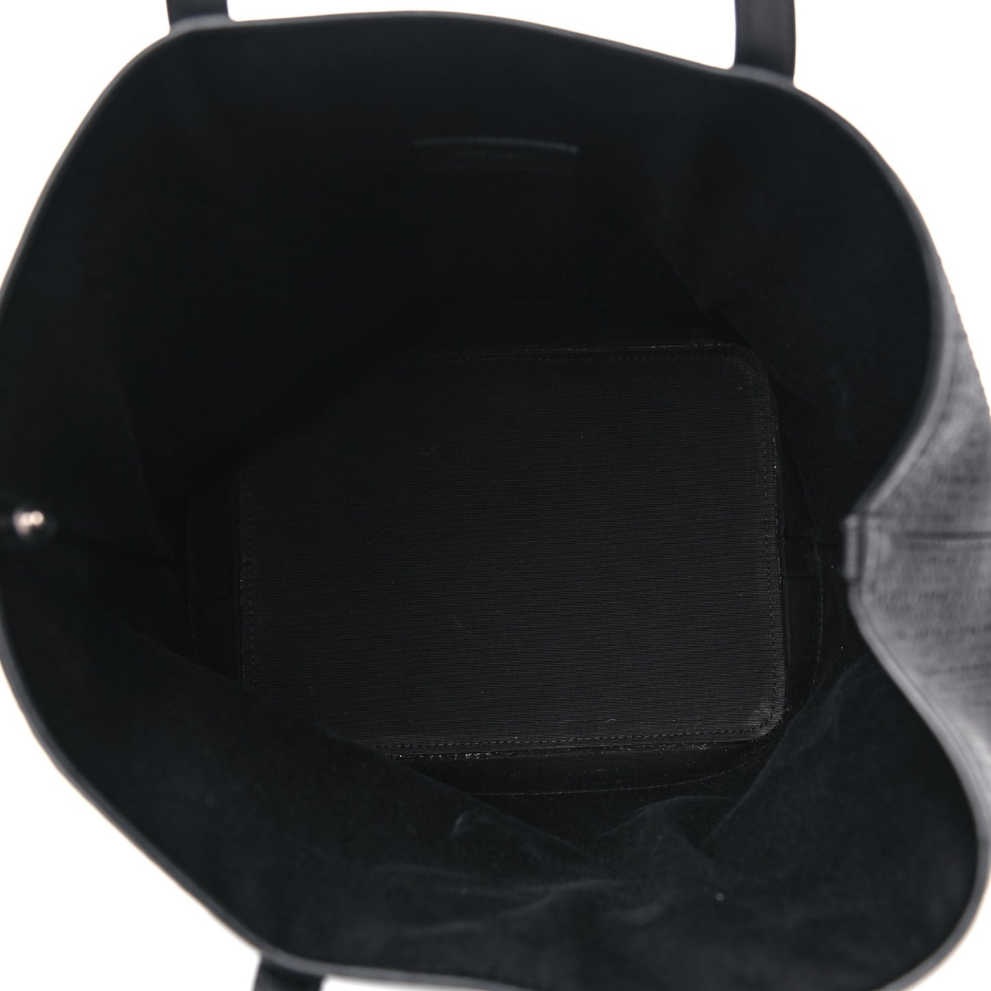 Linen Canvas Teddy Shopping Bag Black