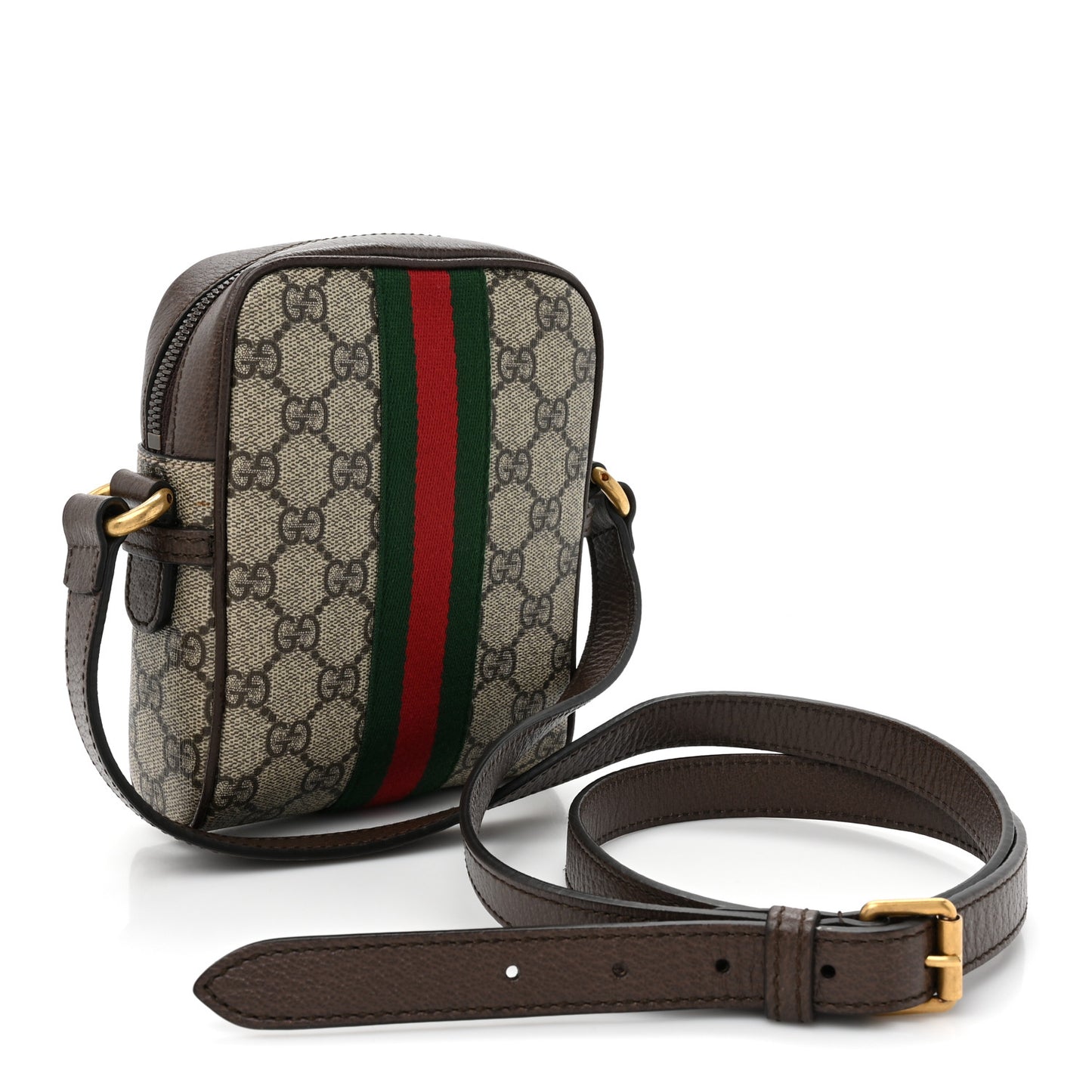 GG Supreme Monogram Web Mini Ophidia Messenger Brown