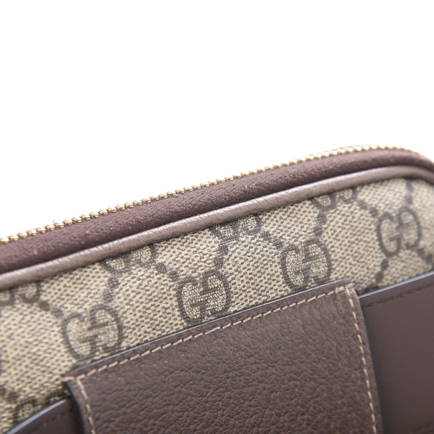 GG Supreme Monogram Ophidia Belted iPhone Case 75 30 Dark Brown