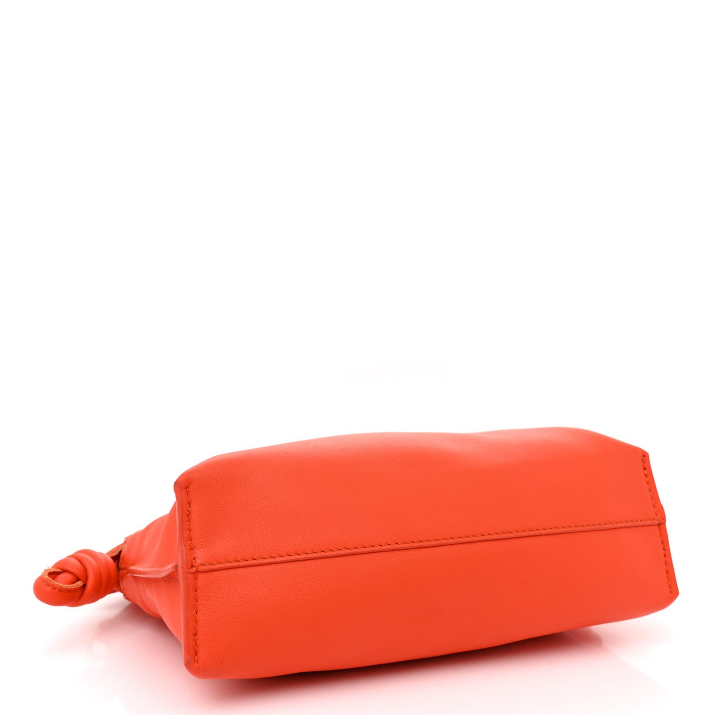 Calfskin Mini Flamenco Knot Clutch Vivid Orange