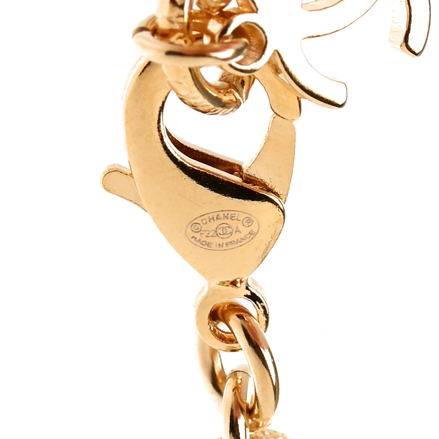 Chanel Crystal Chain Link CC Choker Necklace Gold 6 of 6