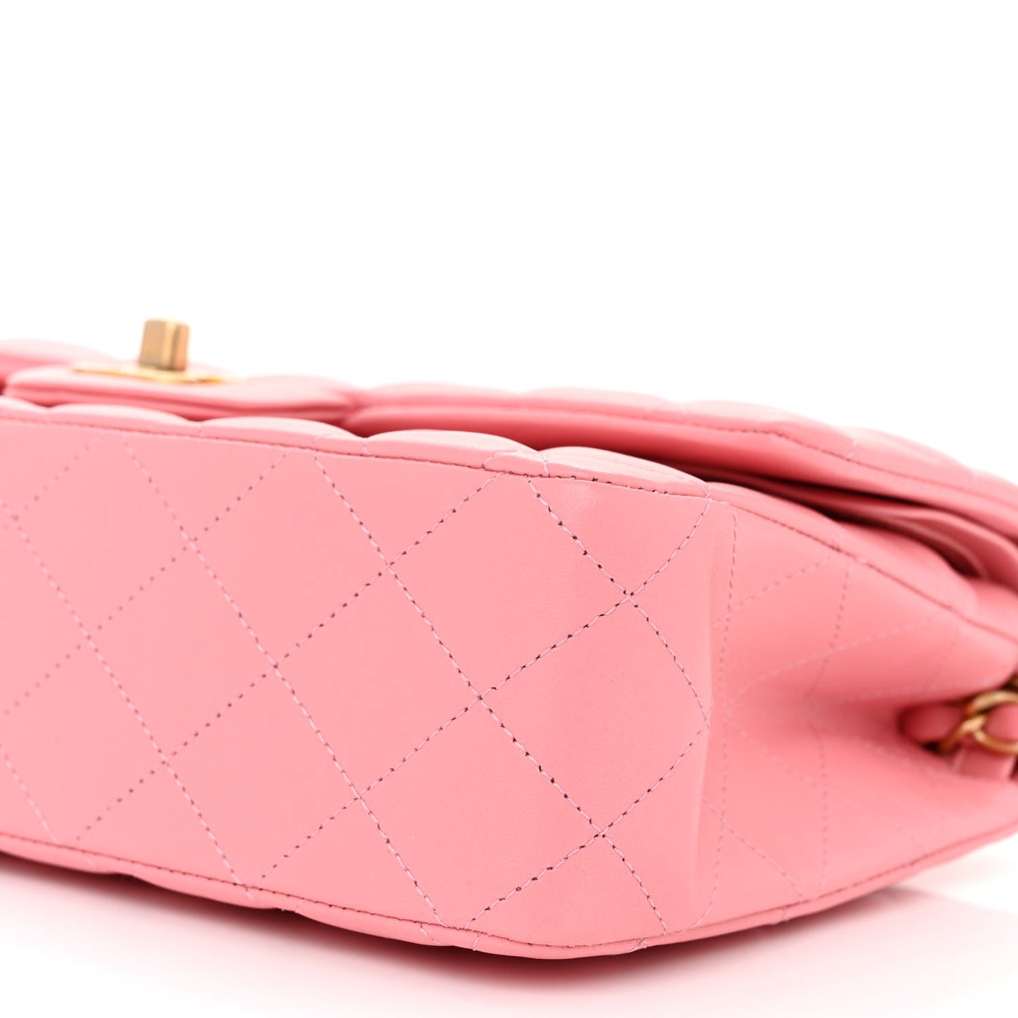 Lambskin Quilted Medium Double Flap Rose Pink