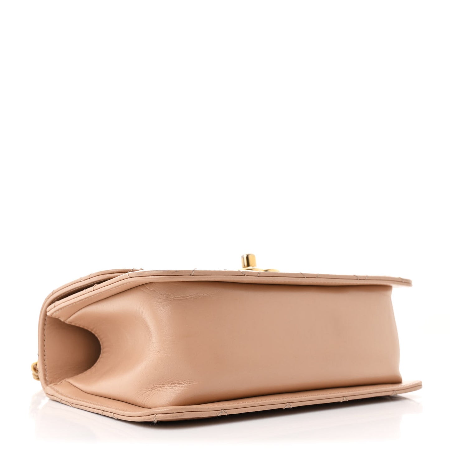 Calfskin Quilted Mini Perfect Fit Flap Beige