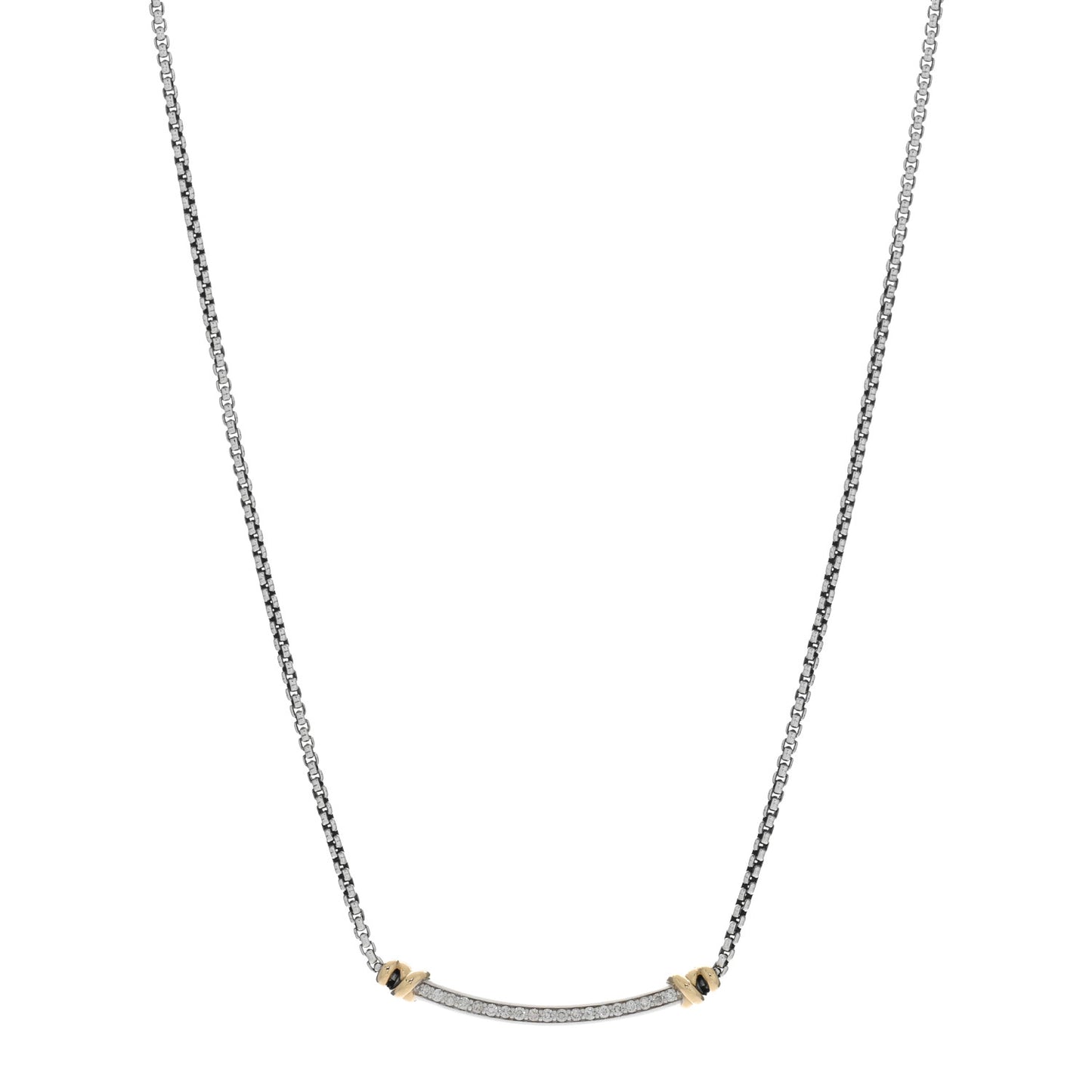 Sterling Silver 18K Yellow Gold Diamond Petite Helena Wrap Station Necklace