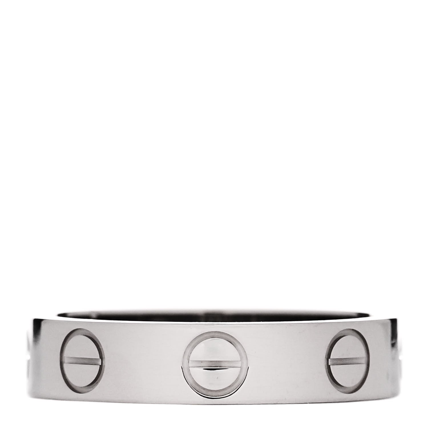 Cartier 18K White Gold 3.5mm LOVE Wedding Band Ring 46 3.75 1 of 6