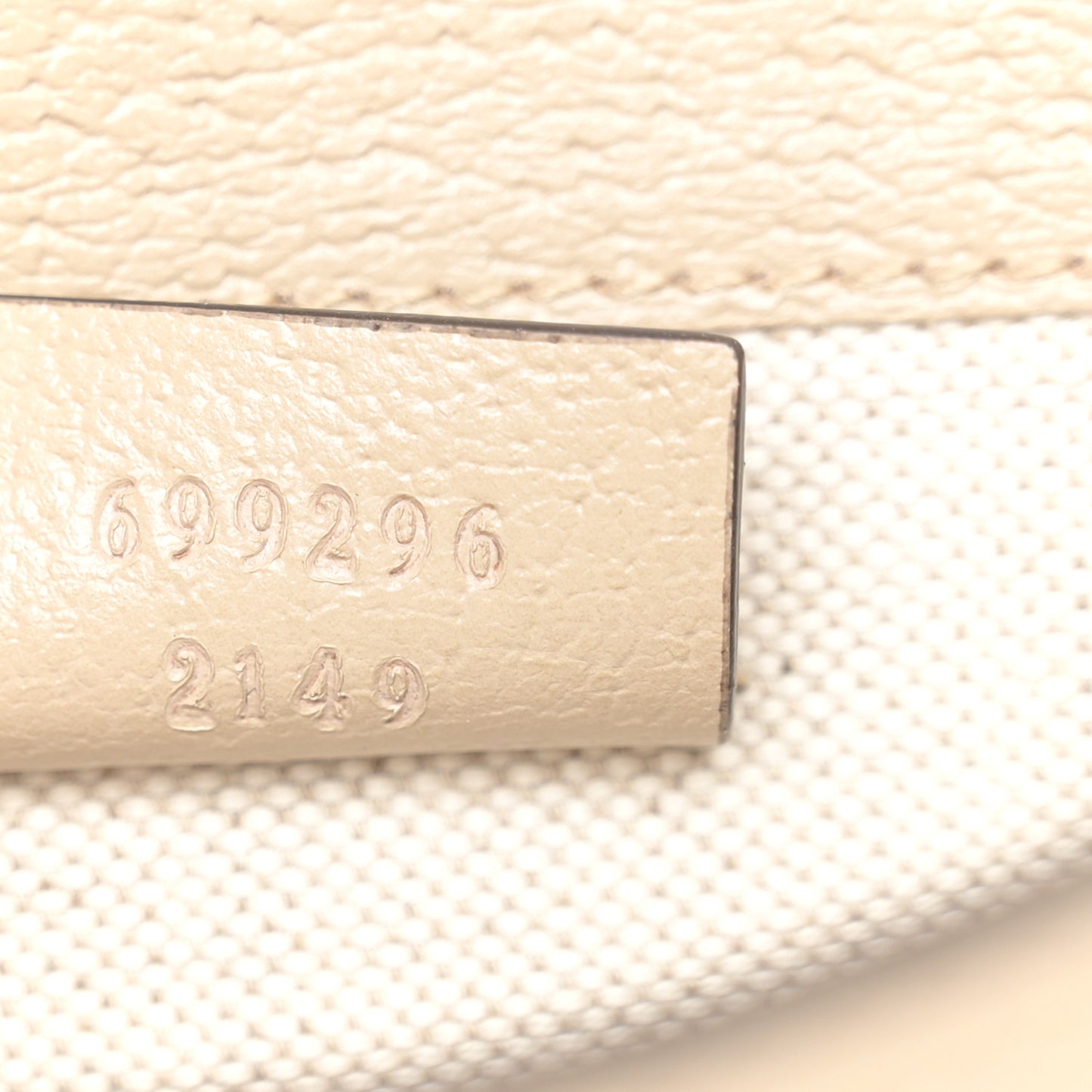 GG Supreme Monogram Textured Dollar Calfskin Mini Horsebit 1955 Shoulder Bag Beige Mystic White Oatmeal