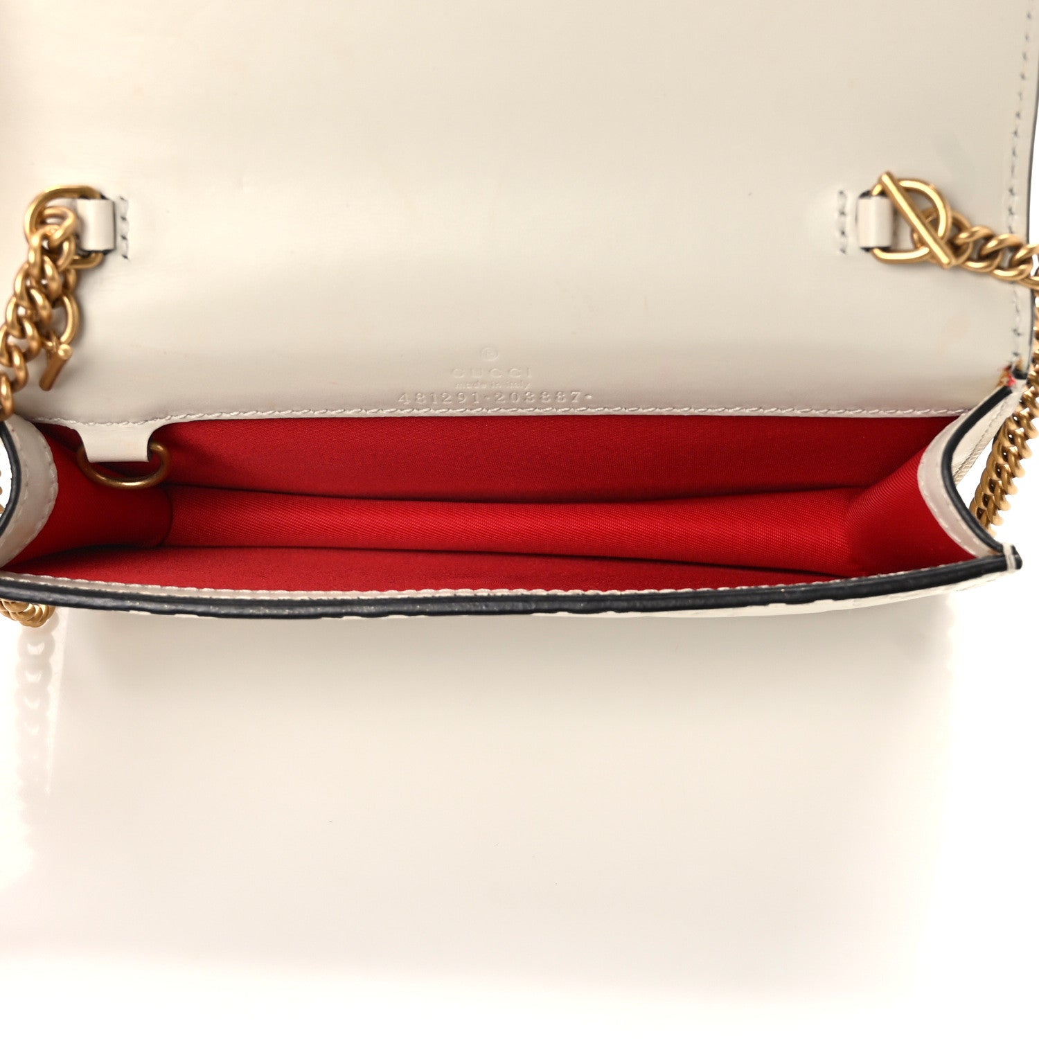 Gucci Guccissima Mini Cherry Chain Bag White 5 of 12