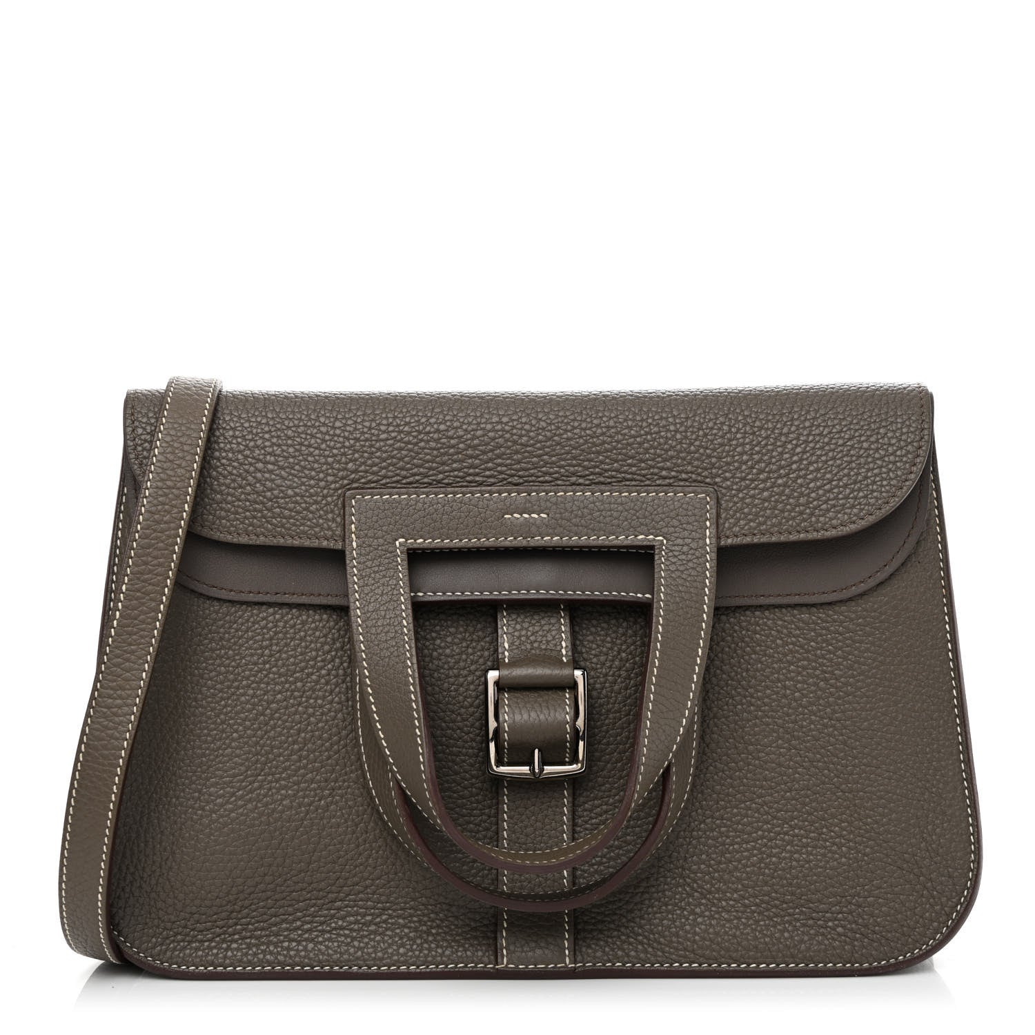 Hermes Taurillon Clemence Halzan 31 GM Etain 1 of 13