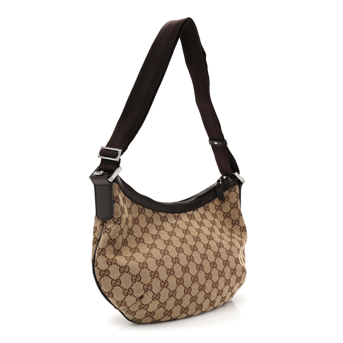 Monogram Medium Half Moon Hobo Dark Brown