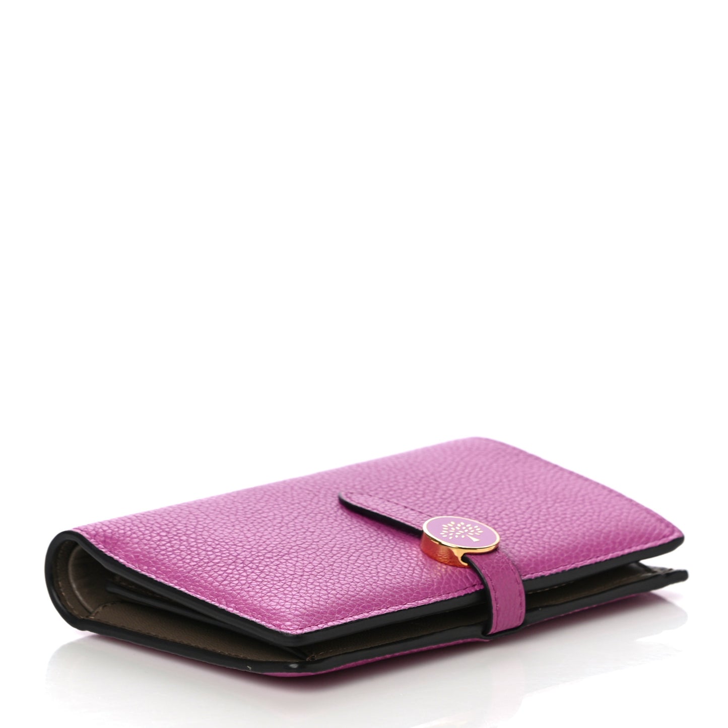 Cross Grain Calfskin Tree Wallet Pink