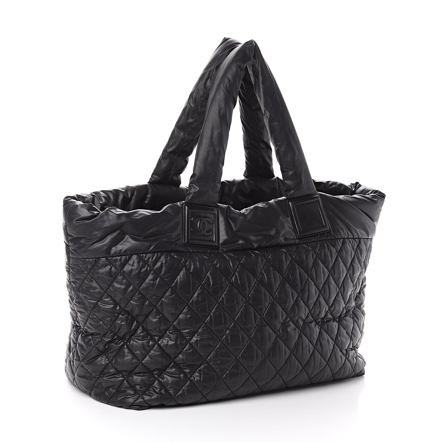 Nylon Quilted Large Coco Cocoon Tote Black