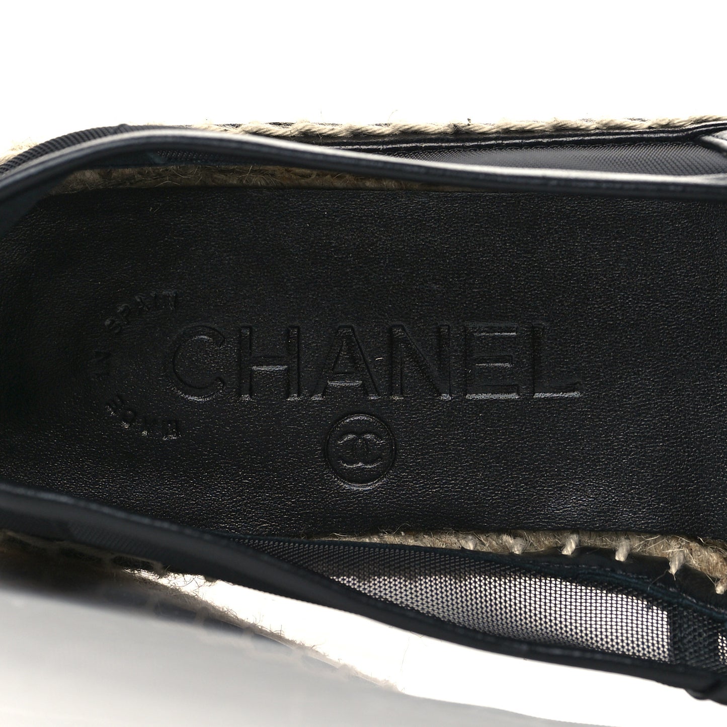Mesh Grosgrain CC Espadrilles 36 Black