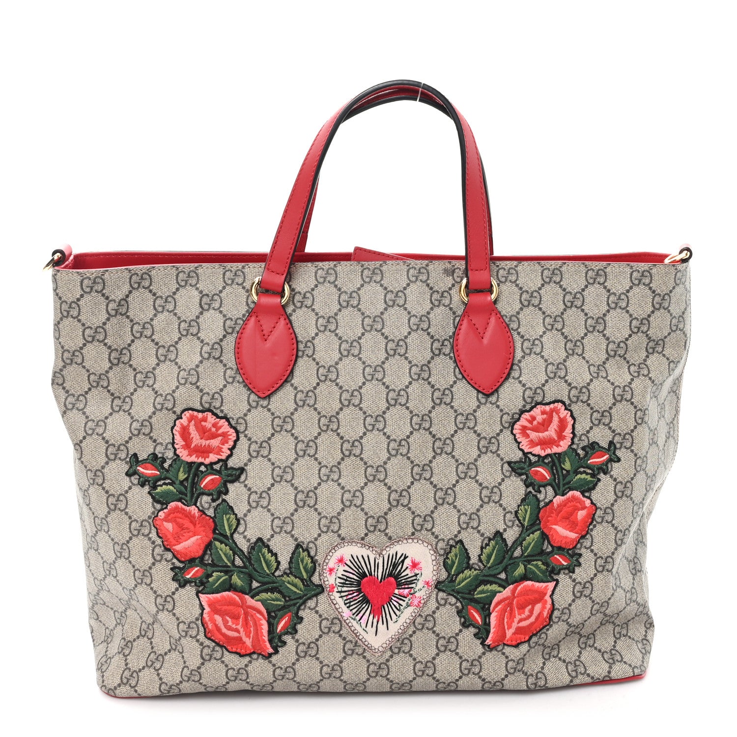 Gucci Soft GG Supreme Monogram Flowers Embroidered Crossbody 