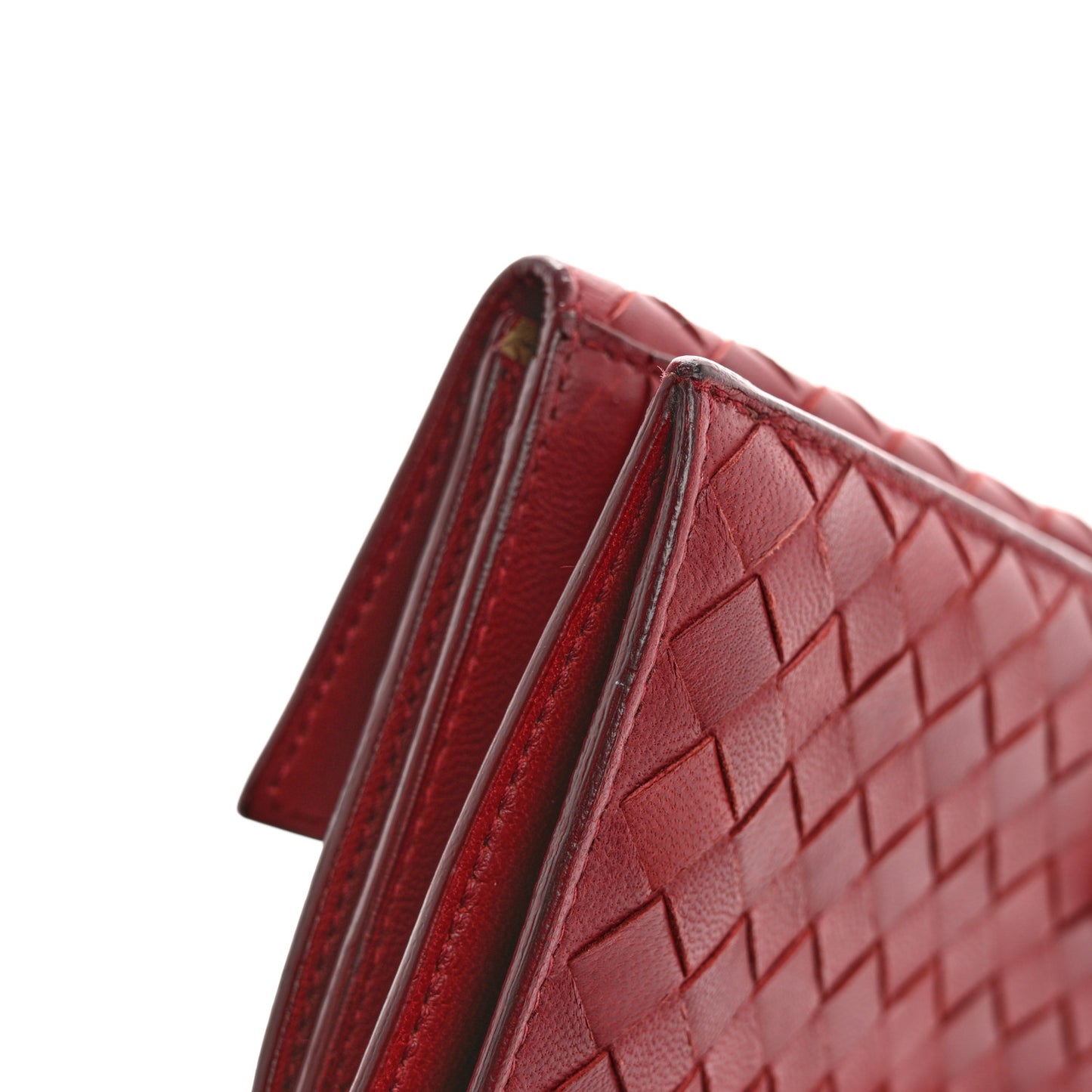 Nappa Intrecciato Continental Wallet Dark Red