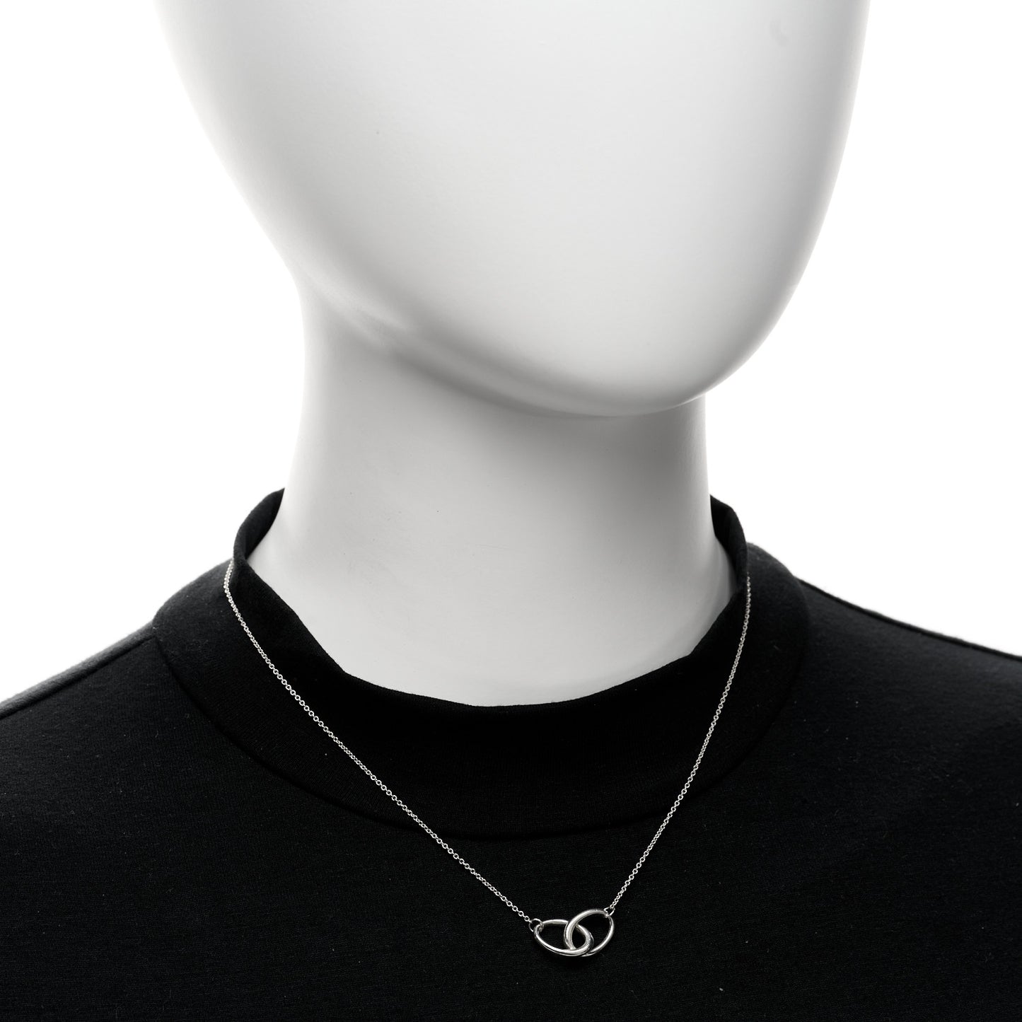 Sterling Silver Elsa Peretti Interlocking Ovals Pendant Necklace