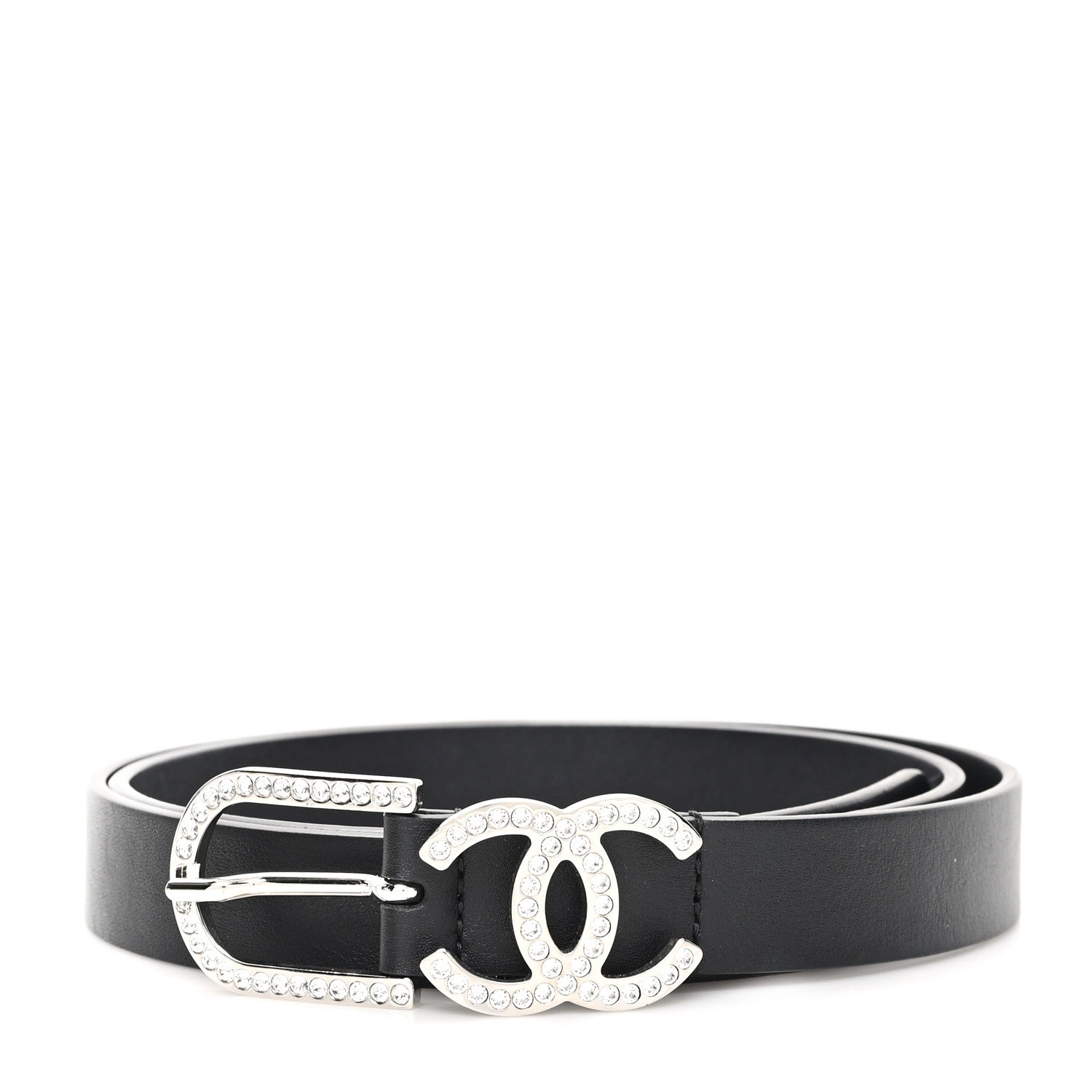 Chanel Calfskin Crystall CC Belt 75 30 Black 1728081  display picture 1