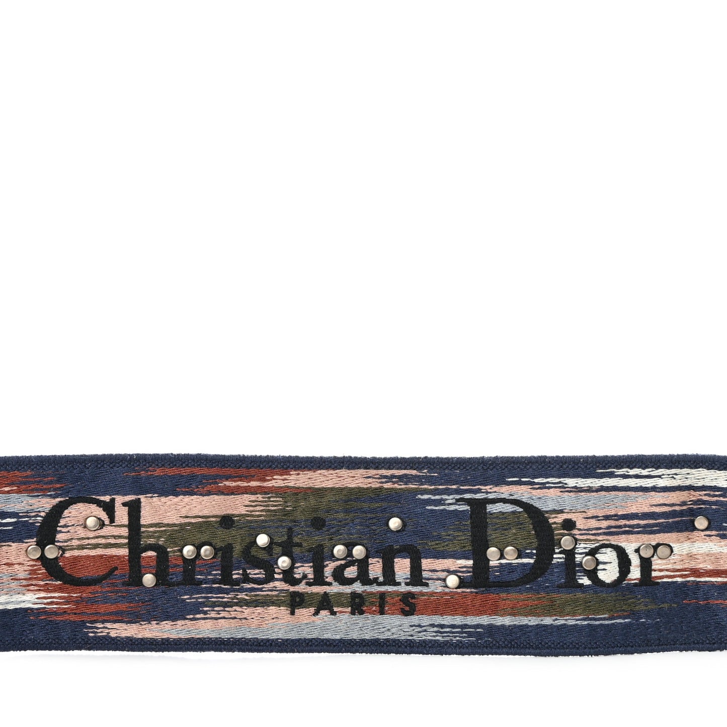 Canvas Embroidered Studded KaleiDiorscopic Shoulder Strap Multicolor