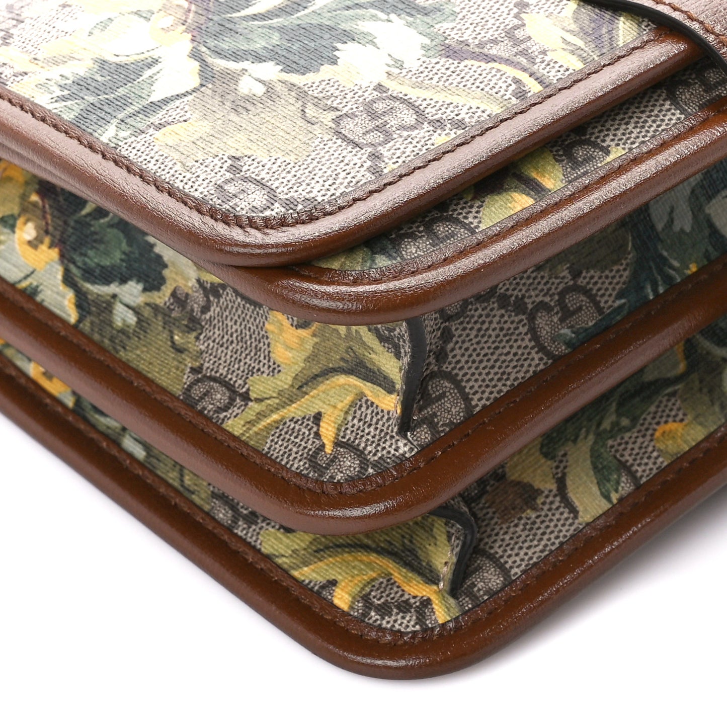 GG Supreme Monogram Azalea Calfskin Dusty Carnation Mini Retro Interlocking G Flap Shoulder Bag Beige Ebony Multicolor Brown Sugar