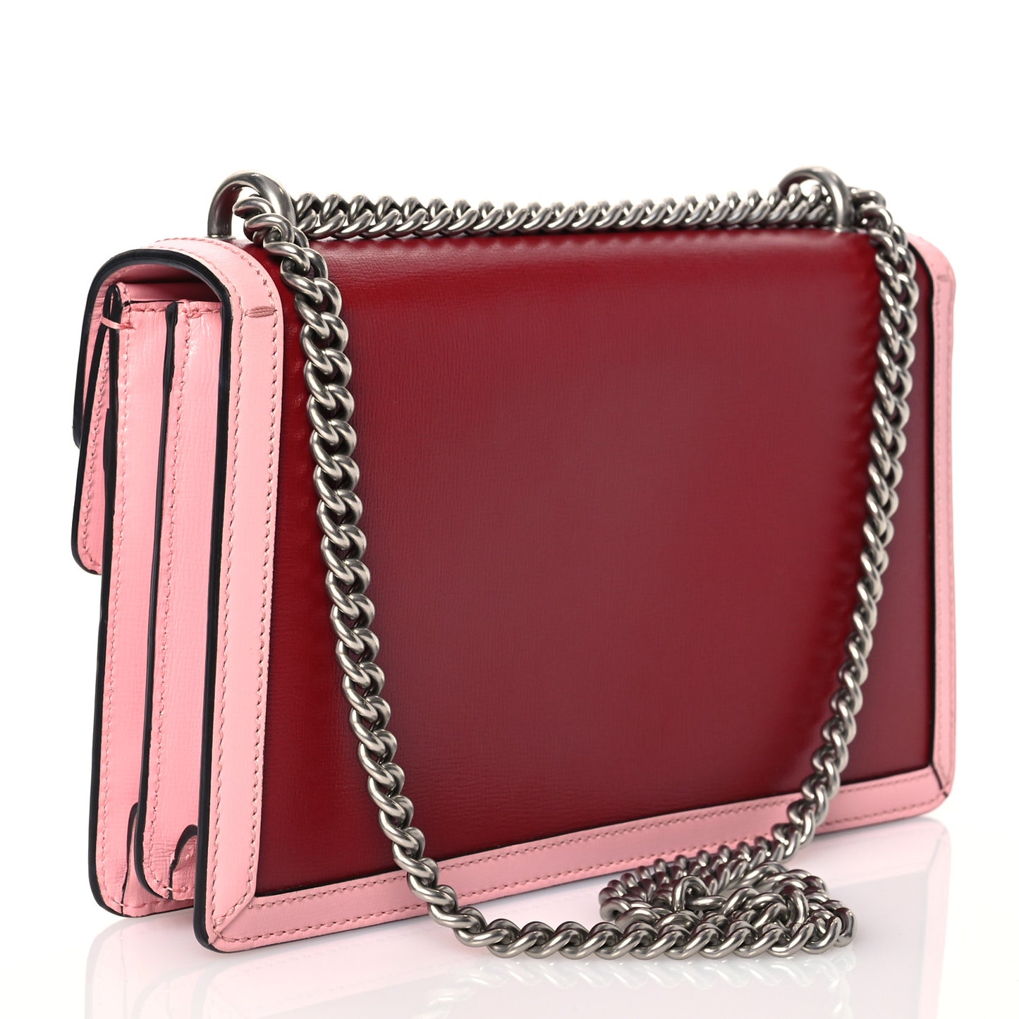 Azalea Calfskin Enamel Small Dionysus Shoulder Bag New Cherry Red Wild Rose Off White