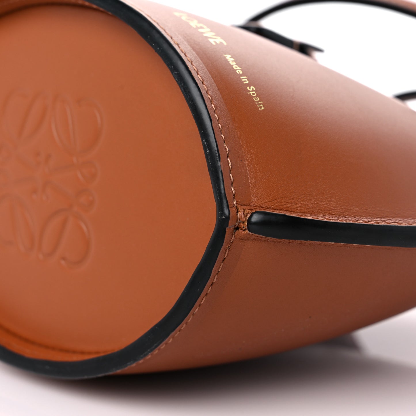 Calfskin Molded Bucket Bag Tan
