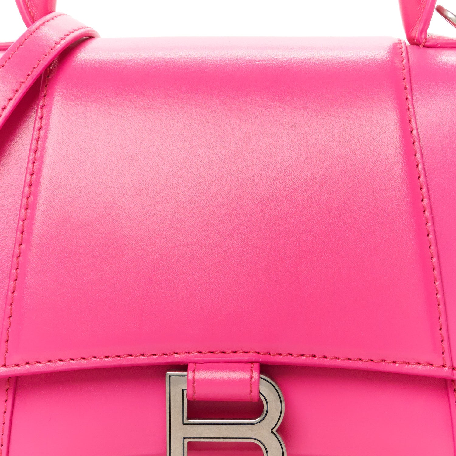 Balenciaga Shiny Box Calfskin Small Hourglass Top Handle Bag Acid Fuchsia 8 of 10