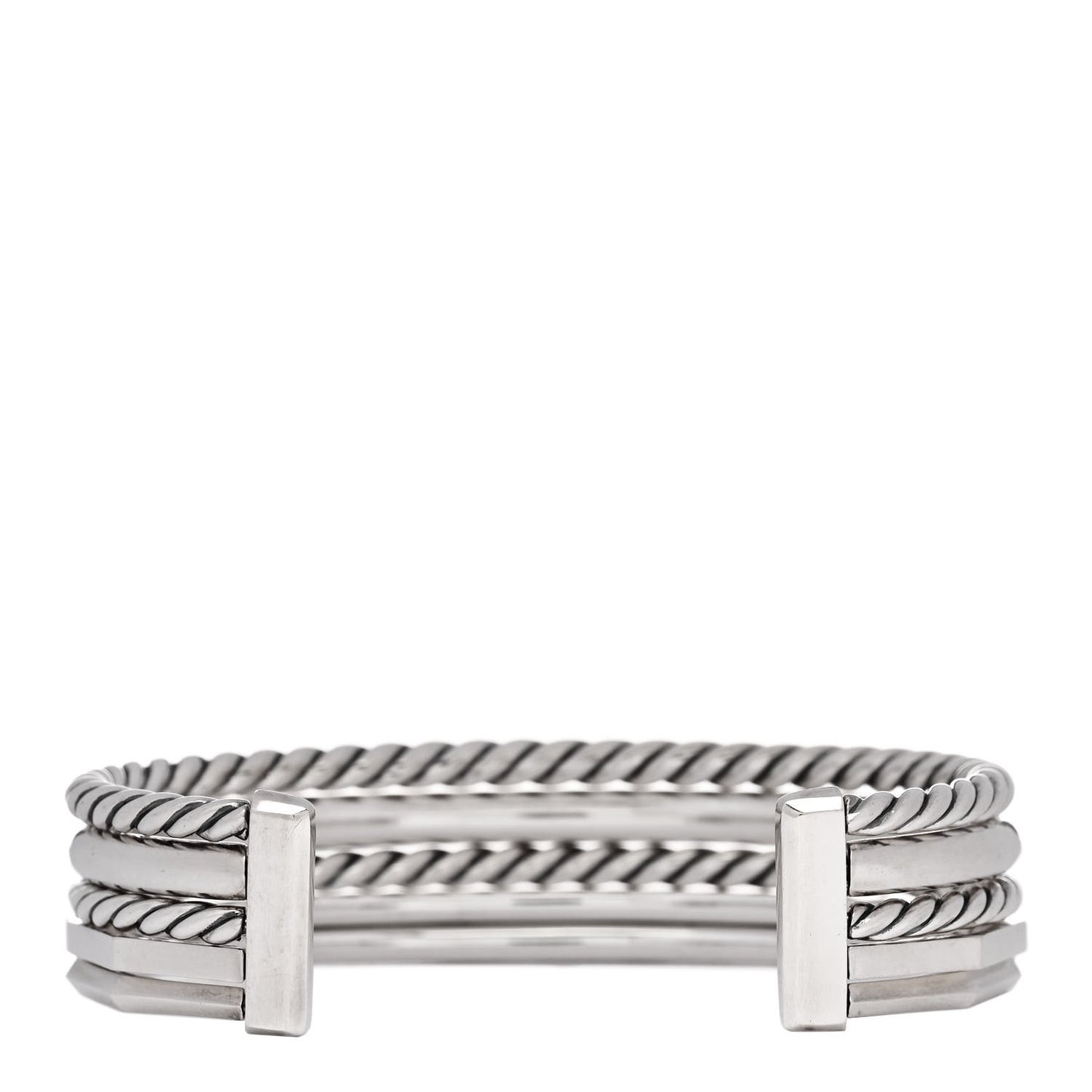 Sterling Silver Diamond Narrow Stax Cuff Bracelet