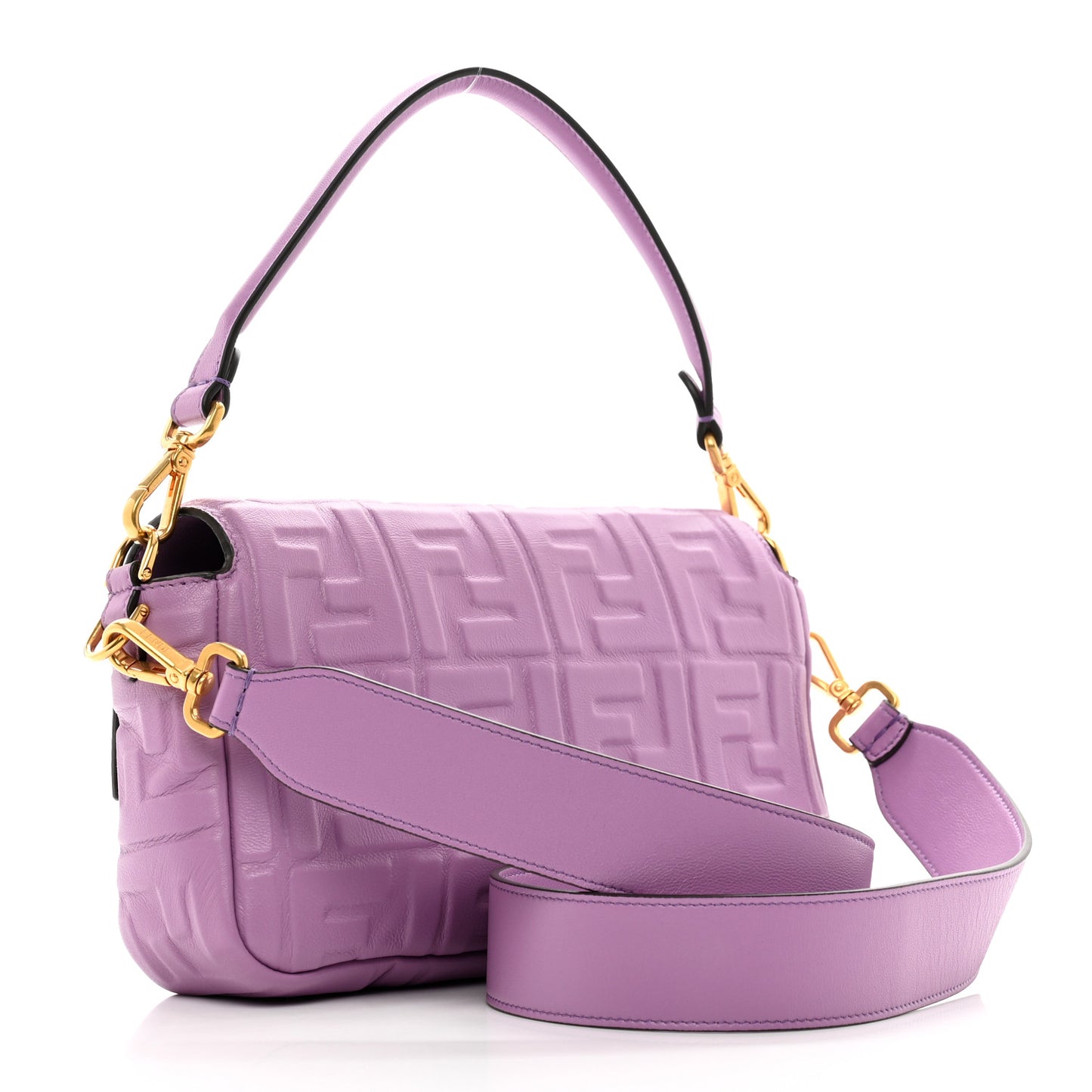 Nappa FF 1974 Embossed Baguette Agapanto