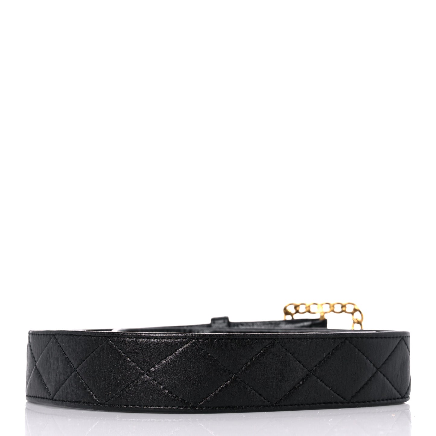 Lambskin Chain Square Buckle Belt 95 38 Black