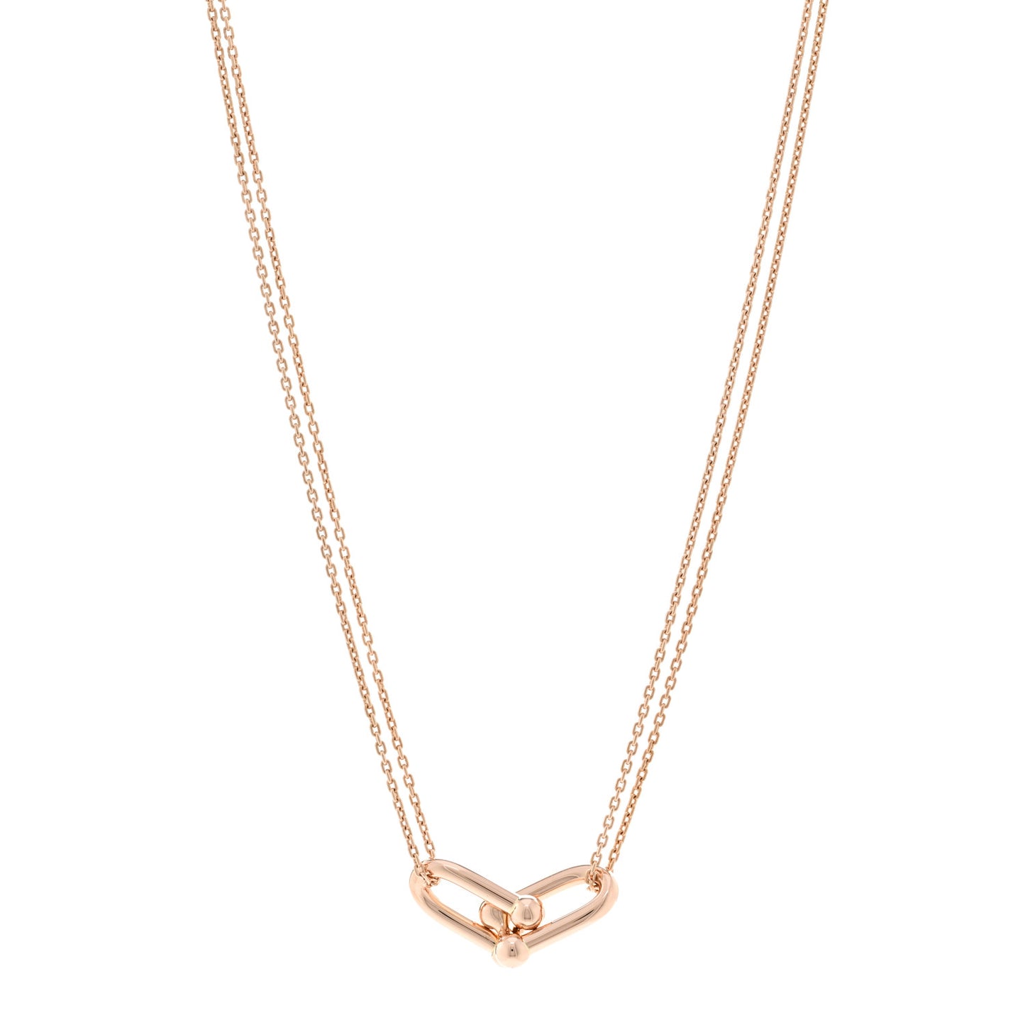 18K Rose Gold HardWear Double Link Pendant Necklace