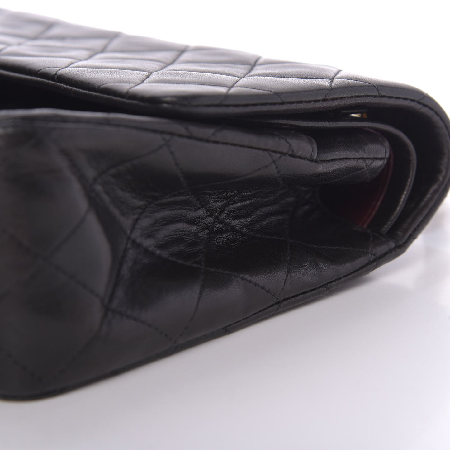 Lambskin Quilted Medium Double Flap Black