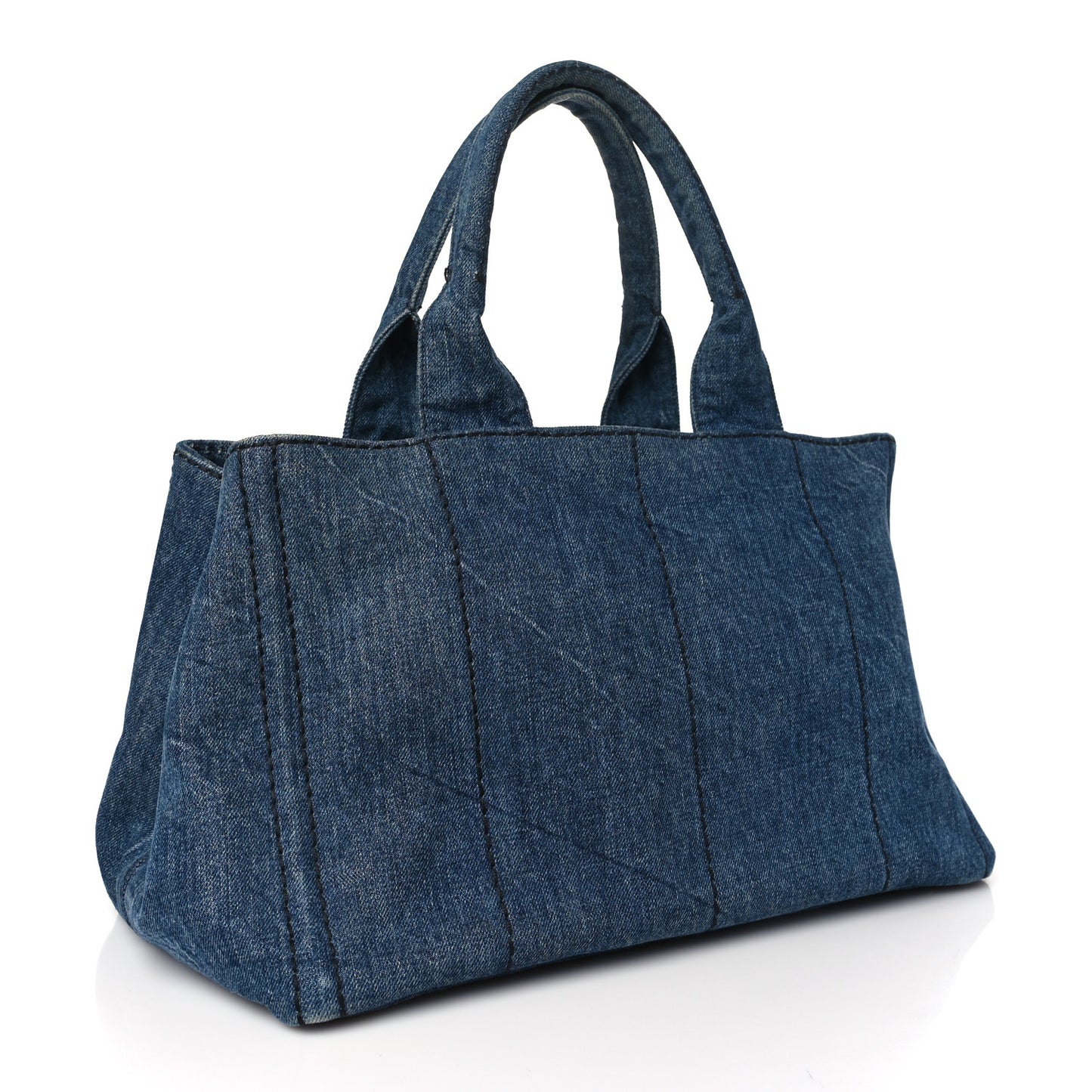 Denim Logo Tote Bleu