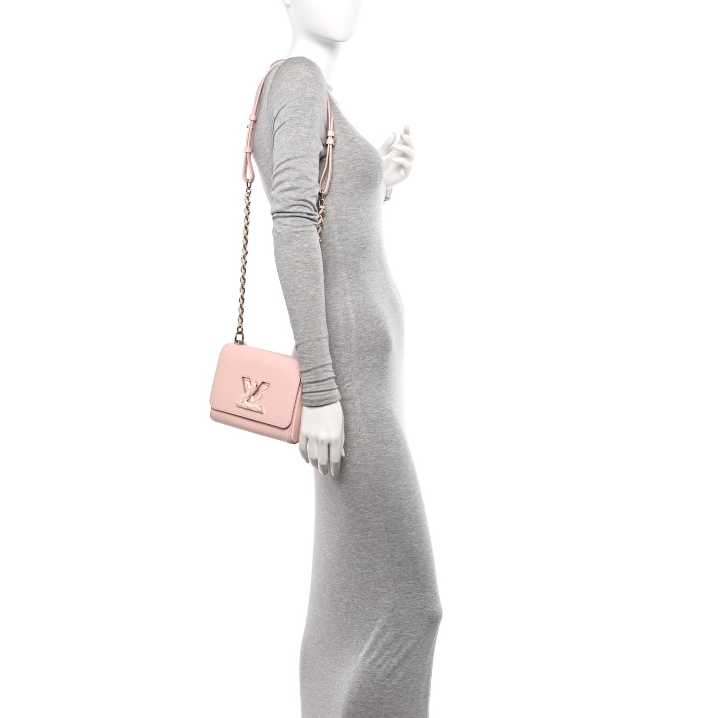 Epi Enamel Wave Twist Shoulder Bag PM Rose Jasmin