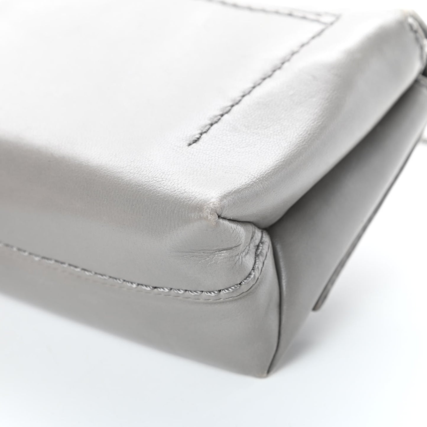 Calfskin Alix Soft Flap Clutch Grey