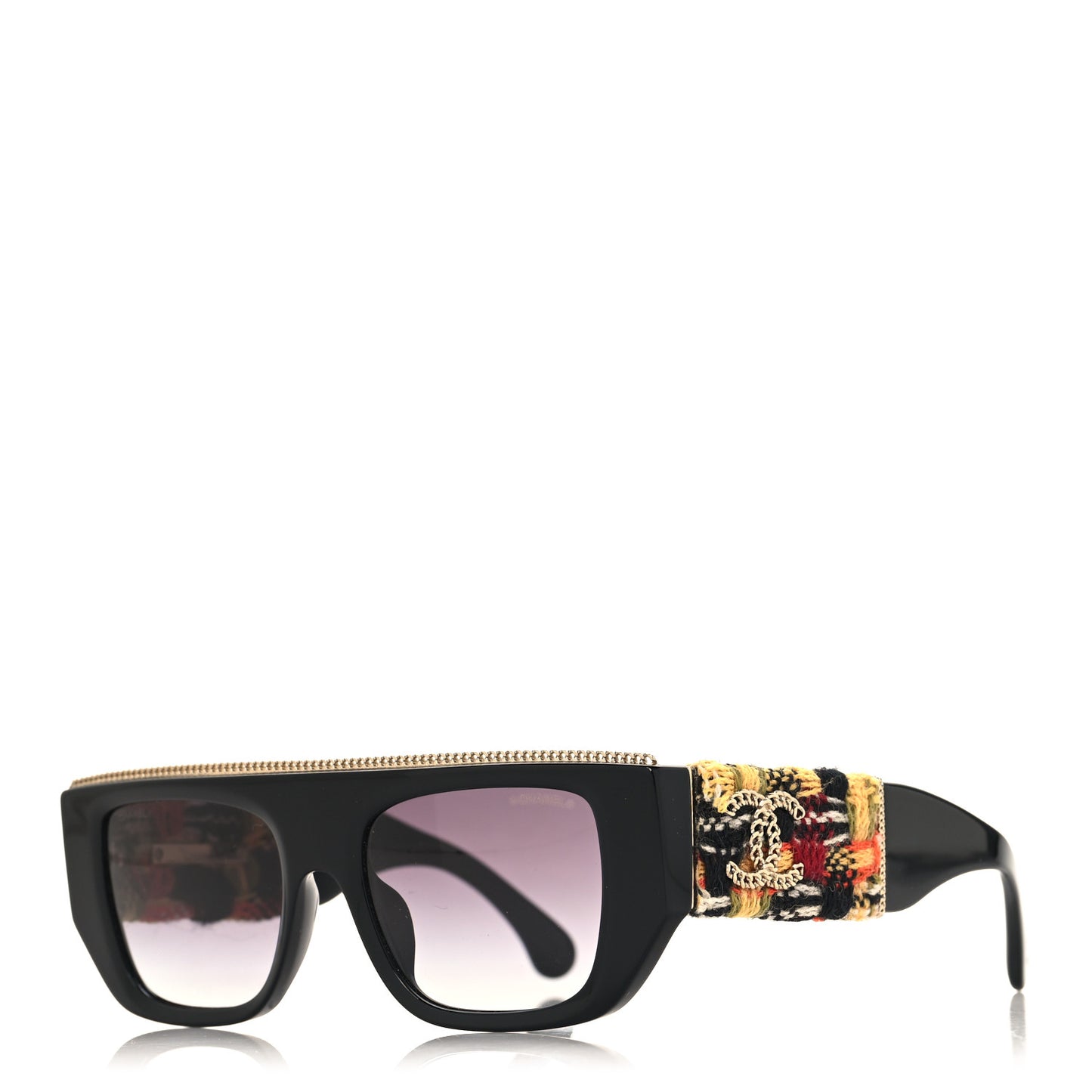 Acetate Tweed CC Sunglasses 71549A Black Orange