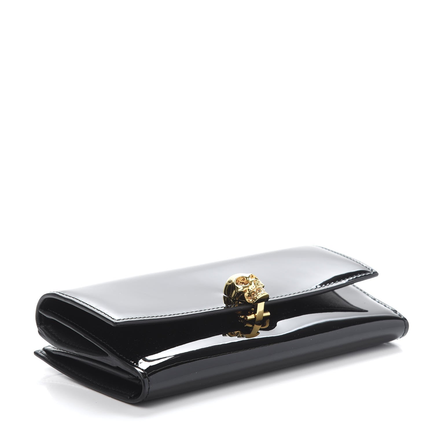Alexander McQueen Patent Skull Continental Wallet Black 4 of 11