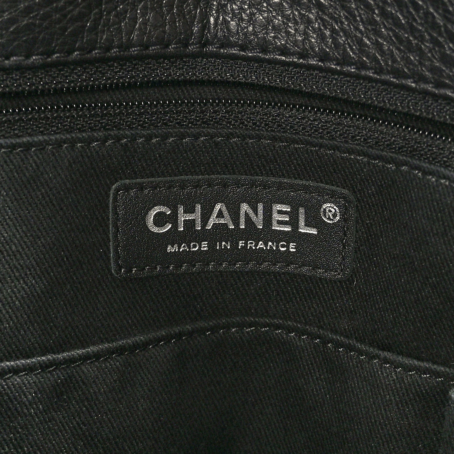 Calfskin Quilted Shopping Tote Black
