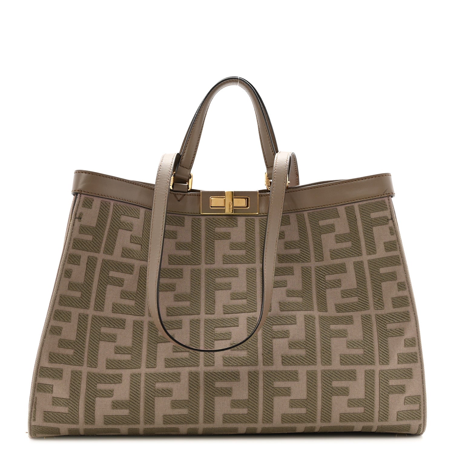 Fendi Canvas Vitello King FF Embroidered Medium Peekaboo X-Tote