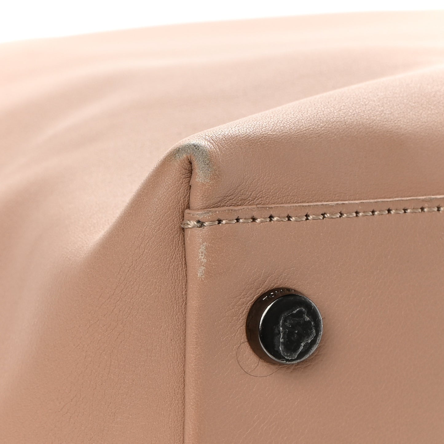 Calfskin Fisherman Hook Drawstring Hobo Bag Blush Nude