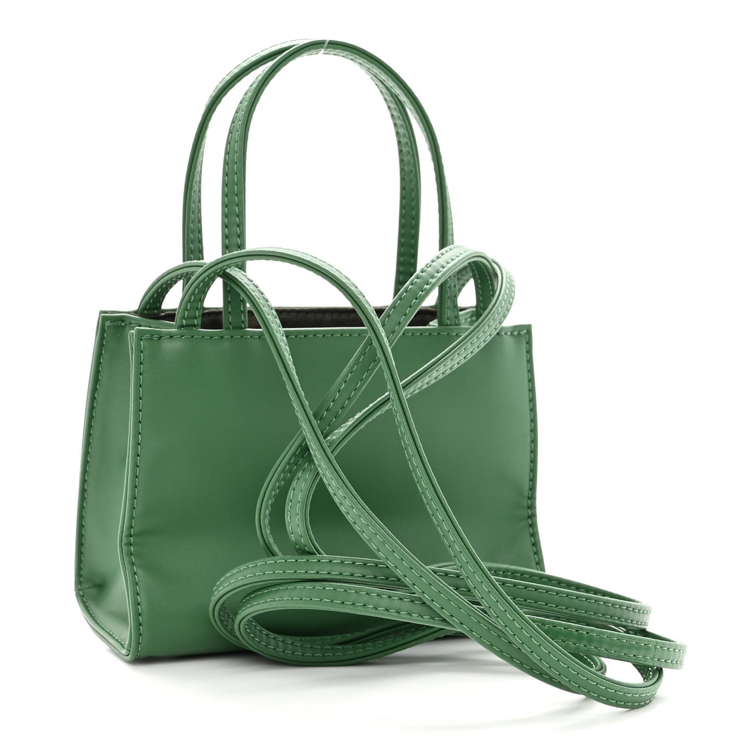 Vegan Leather Small Shopping Bag Leaf