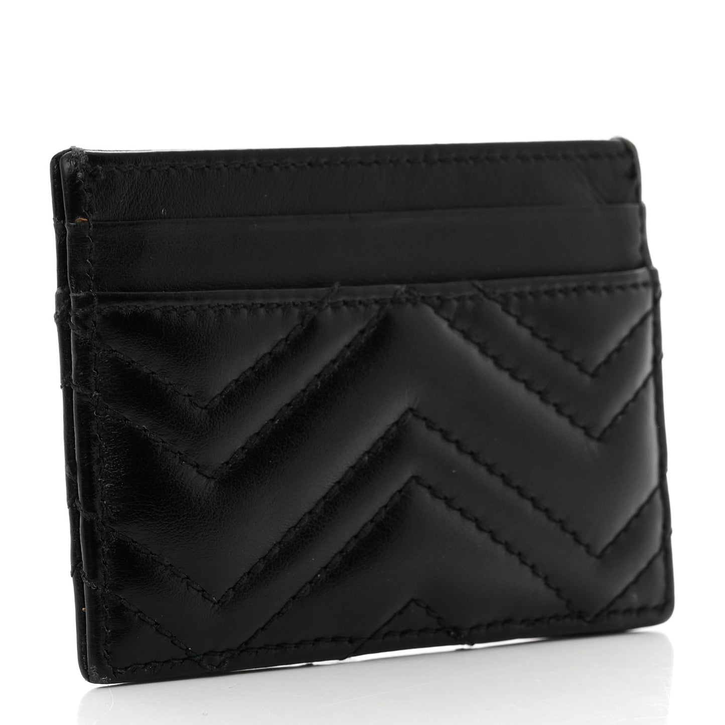 Calfskin Matelasse GG Marmont Card Holder Black