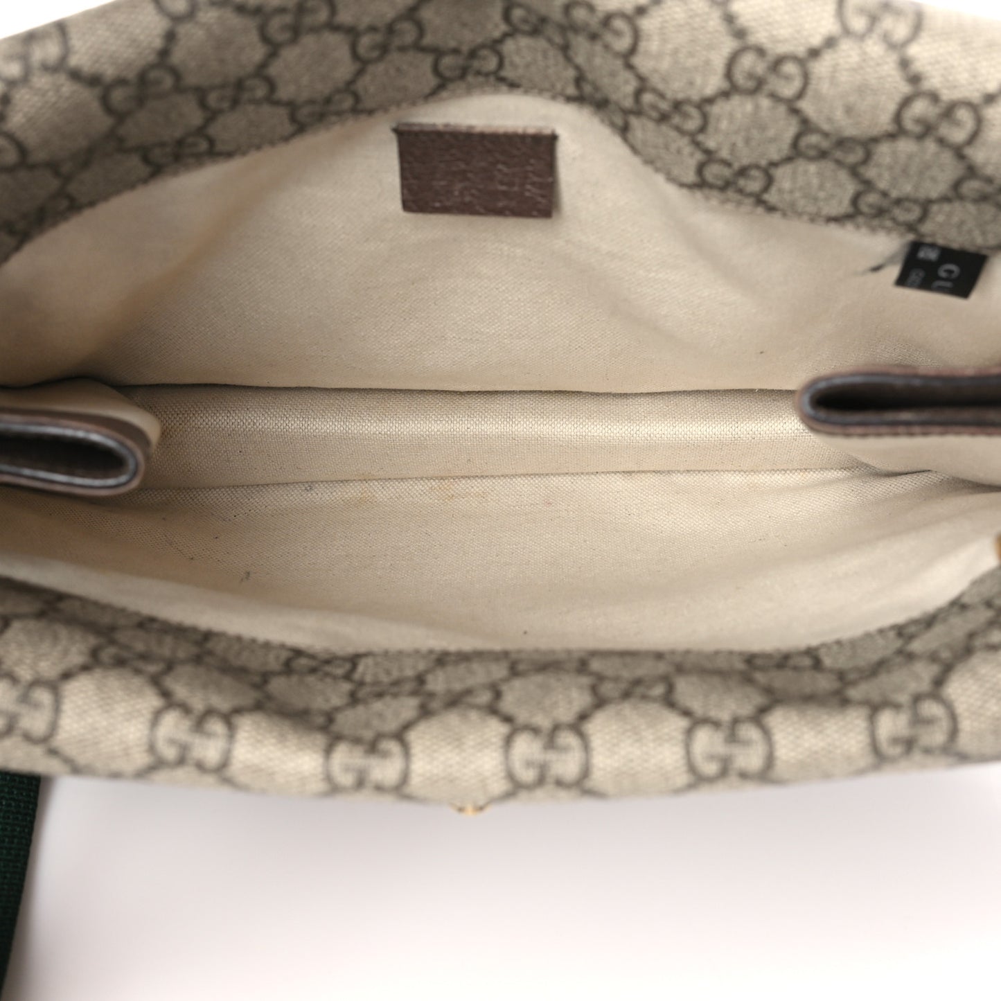 GG Supreme Monogram Web Neo Vintage Double Flap Messenger Bag Beige New Acero