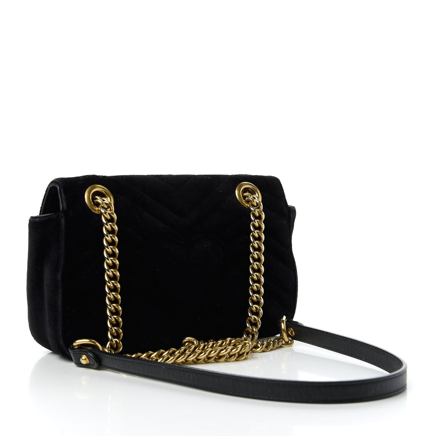Velvet Matelasse Mini GG Marmont Shoulder Bag Black