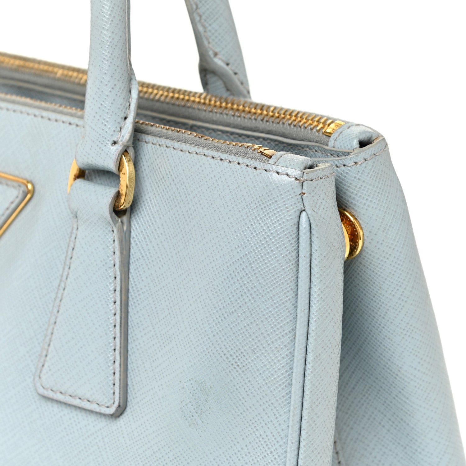 Prada Saffiano Lux Mini Double Zip Tote Lago 12 of 17