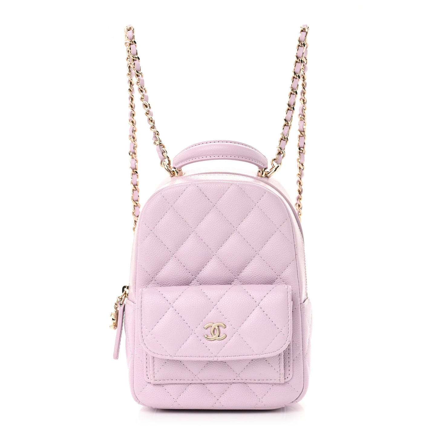 Caviar Quilted CC Mini Classic Backpack Light Purple
