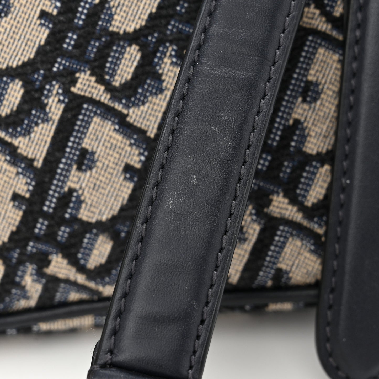 CHRISTIAN DIOR Oblique Saddle Bag With Strap Blue